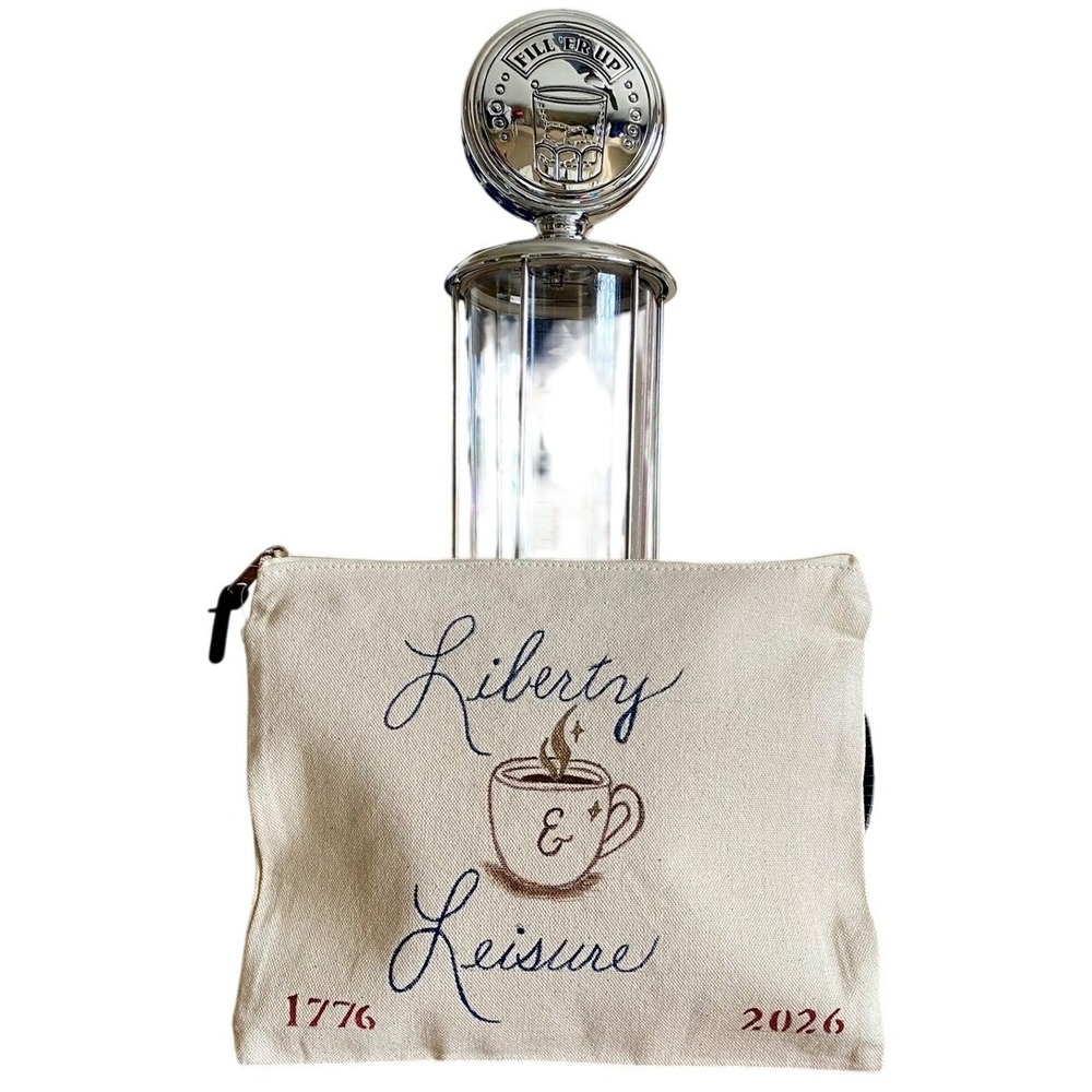 Liberty & Leisure Leisure Pouch Hand Painted Coffee Lover Canvas Travel Pouch